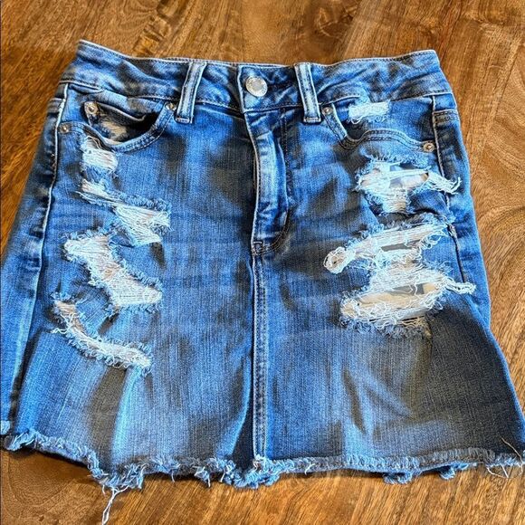 American Eagle Denim Mini Skirt size 4 - Picture 1 of 7